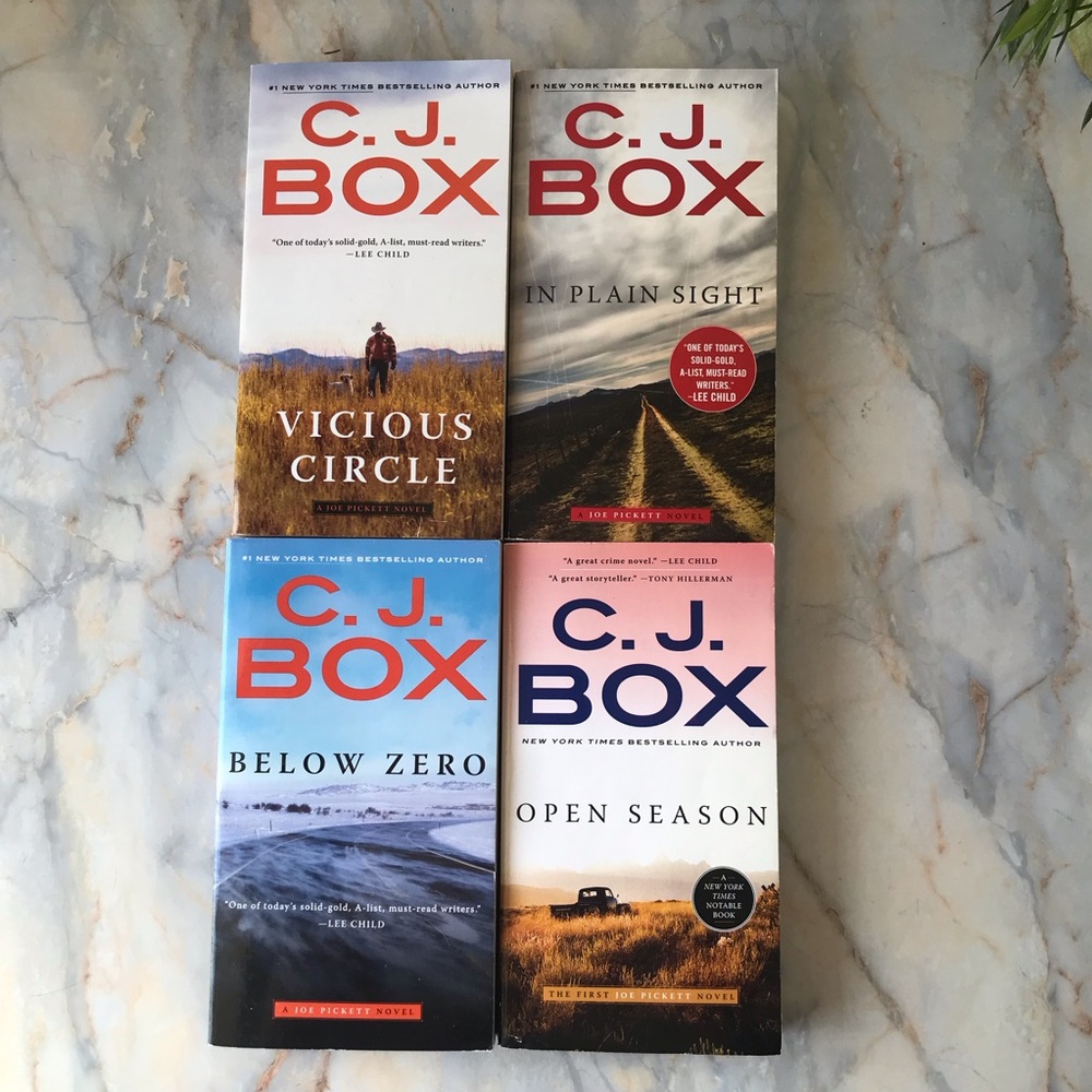 C.J. Box Book Lot of 4 - Vicious Circle, In Plain Sight, Below Zero, Open Season